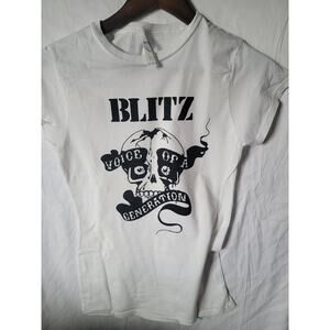 the Blitz  band  t shirt size Ladies   small white